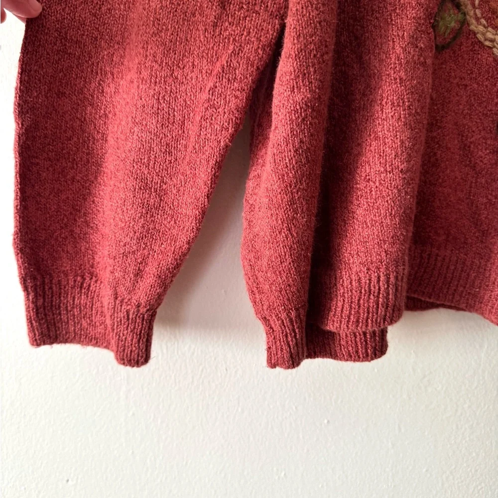 Vintage Alfred Dunner Fall Floral Embroidered Sweater - Picture 2 of 7